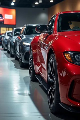 Auction cars in line