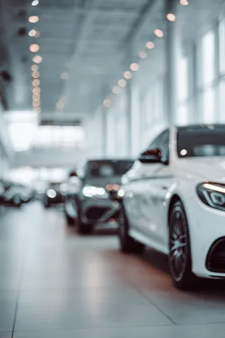 Cars waiting in auction line