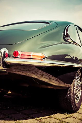 Rear quarter of classic car