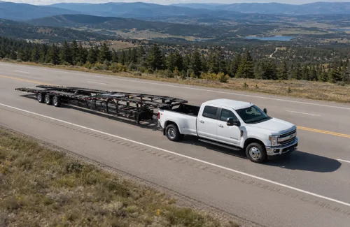 Heights Transport Solutions truck and transport trailer