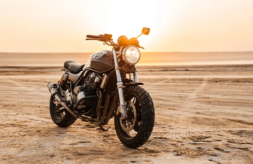 Motorcycle at dusk