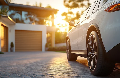 Car in driveway