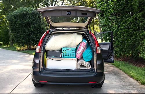 Car stuffed with belongings