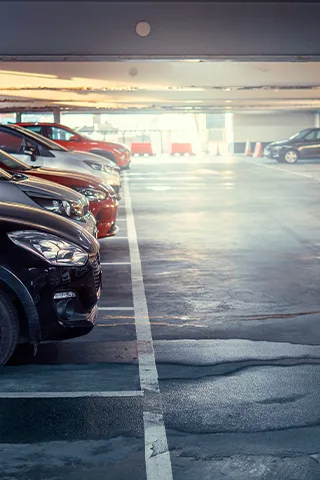 Fleet of rental cars