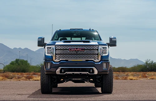 Oversized pickup truck prepared for vehicle transport